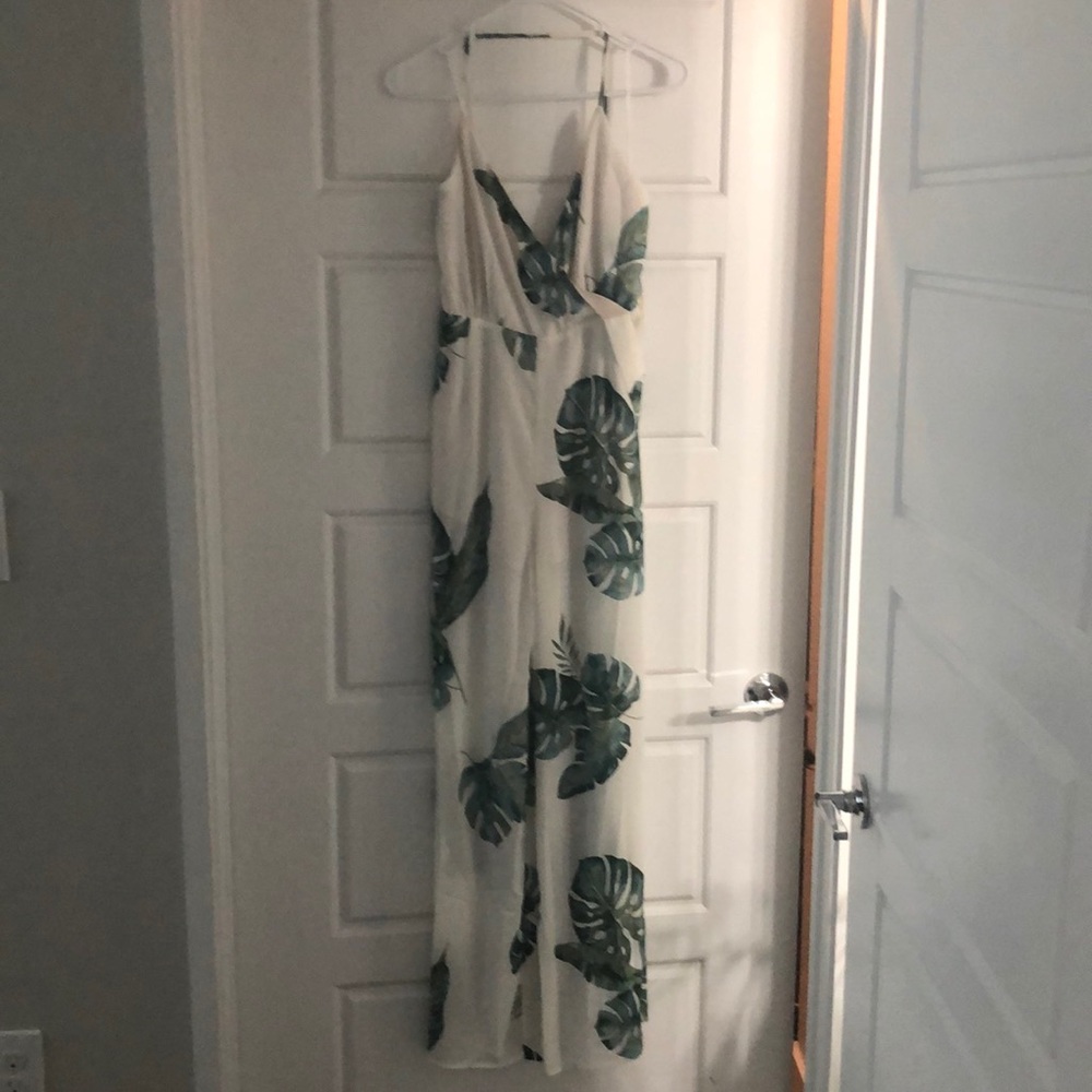 Brand new leaf print pants jumpsuit